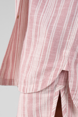 Willow Multi Stripe Brushed Ethical-Cotton Shirt - Blush Pink