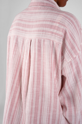 Willow Multi Stripe Brushed Ethical-Cotton Shirt - Blush Pink