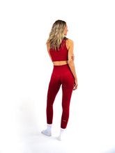 High Waisted Full Length Leggings - Red