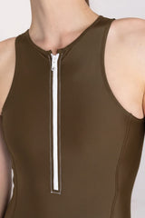 Yemaya One Piece Sleeveless Swimsuit ― Coffee