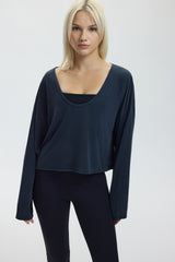 STUDIO LONGSLEEVE TOP - ANTHRACITE