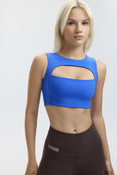CUT OUT BRA TOP - ESPRESSO MARTINI (INSIDE ELECTRIC BLUE)