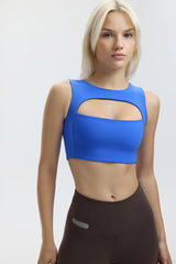 CUT OUT BRA TOP - ESPRESSO MARTINI (INSIDE ELECTRIC BLUE)