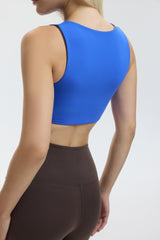 CUT OUT BRA TOP - ESPRESSO MARTINI (INSIDE ELECTRIC BLUE)