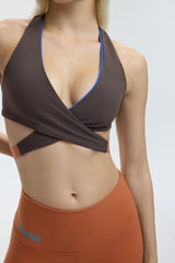 VEST BRA TOP - ESPRESSO MARTINI (INSIDE ELECTRIC BLUE)