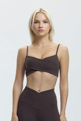CROSS OVER SHORTS BRALETTE - ESPRESSO MARTINI