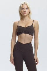 CROSS OVER SHORTS BRALETTE - ESPRESSO MARTINI