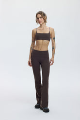 TWIST FLARE PANTS - ESPRESSO MARTINI