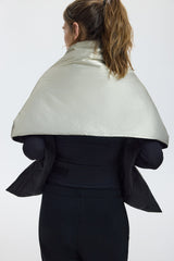 TOKYO SHAWL - METALLIC GOLD ( INSIDE CHARCOAL) REVERSIBLE