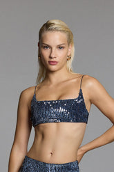 SKINNY BRA - MIDNIGHT SEQUINNED