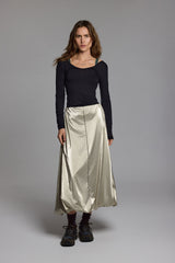 PUFF SKIRT - METALLIC GOLD