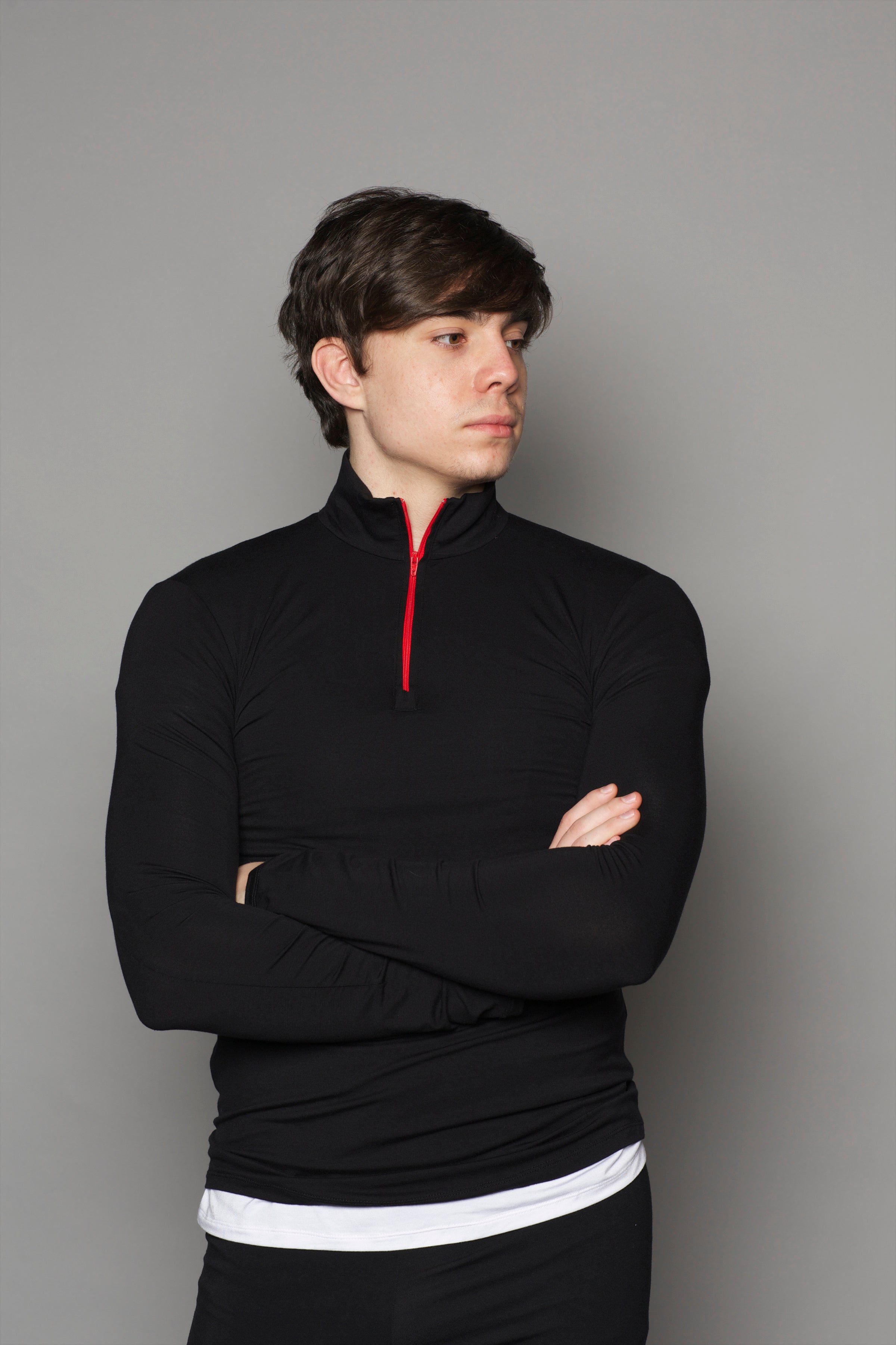 Unisex Bamboo Zip Long Sleeve Top