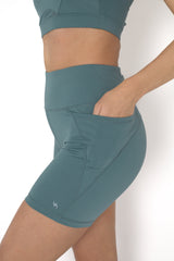 POWERFLOW HIGH-RISE BIKER SHORTS SLATE BLUE