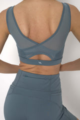 POWERFLOW HIGH-RISE BIKER SHORTS SLATE BLUE