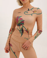 High Neck Floral Sport Top