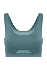 POWERFLOW MEDIUM SUPPORT SPORTS BRA SLATE BLUE