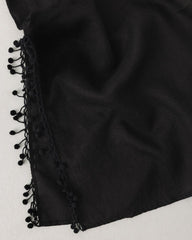 Aguonos: Black Linen & Cotton Crochet Dress Set