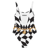 Retro One Piece Swimsuit - Belly Chain Harlequin