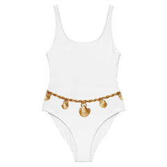 White One Piece Swimsuit - Aurora Belly Chain