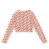 Sporty L'arancia - Long Sleeve Crop Top