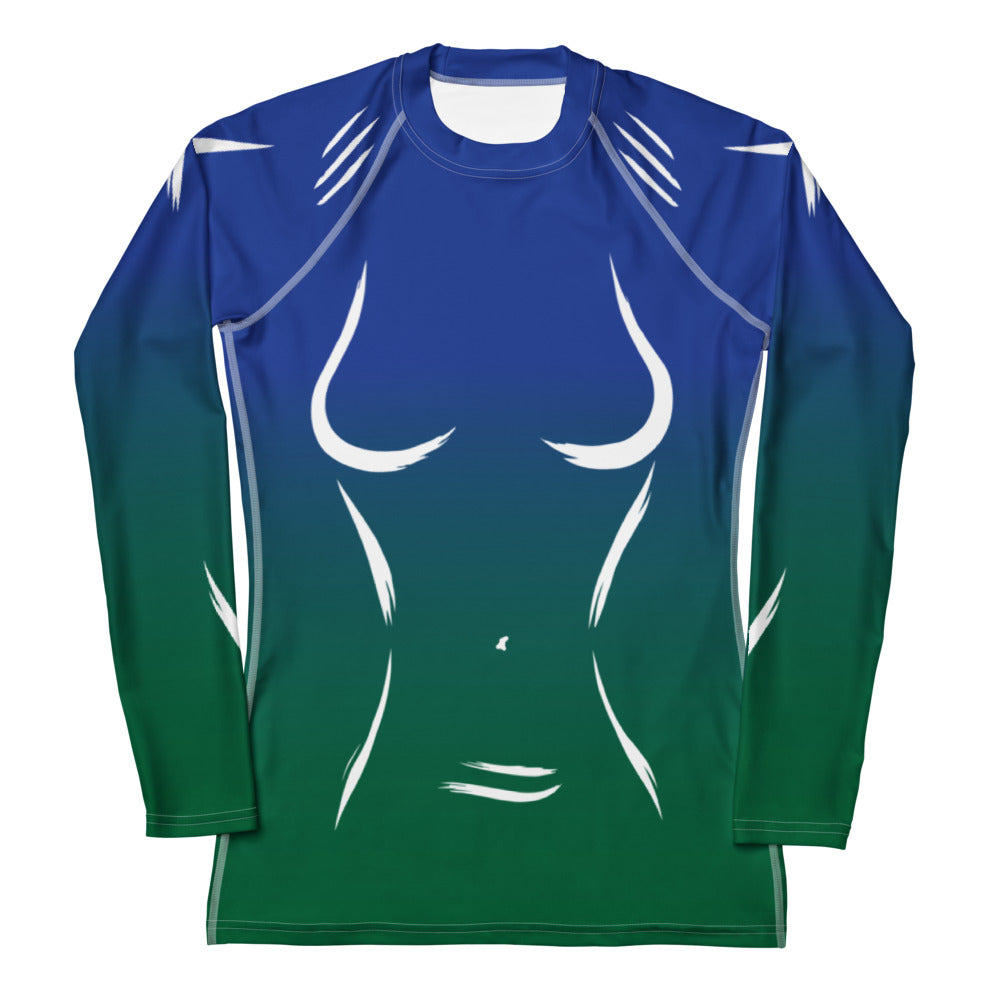 Blue - Women's Long Sleeve Rash Guard