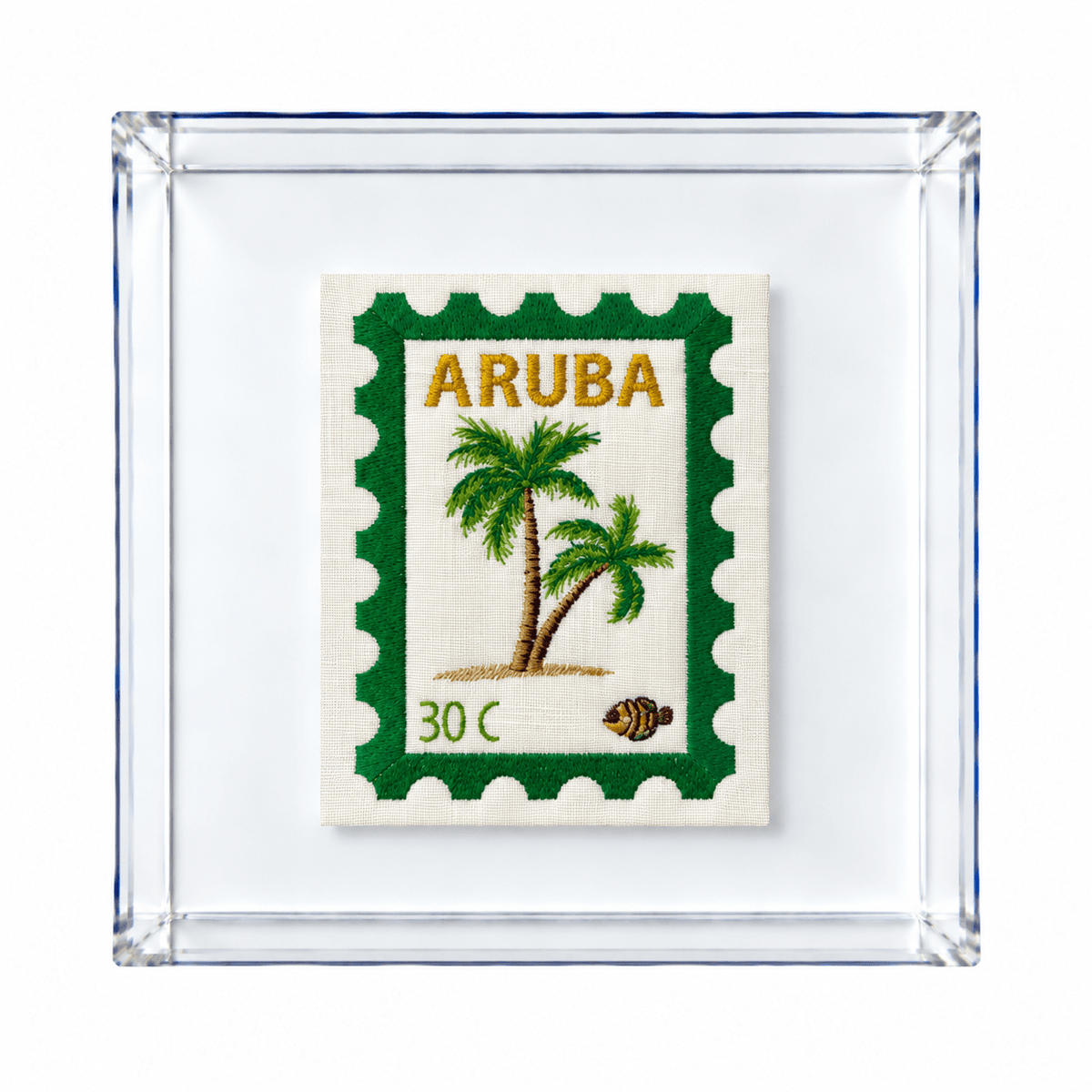 Aruba Embroidered Stamp Artwork