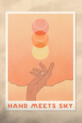 Hand Meets Sky Art Poster