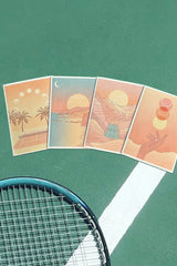 Tennis Greeting Card Set (4 Cards per Set)