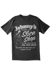 The Johnny's Slice Shop Tee -Black and Navy Tee