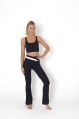 YOGAFLOW WRAP WAIST FLARE TROUSERS DUO BLACK