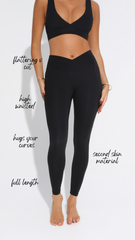 Classic v Leggings in Black