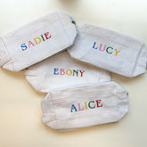 Rainbow Waffle Monogram Makeup Bag