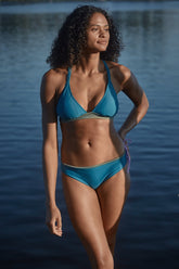 Bikini Top Cross ― Teal-Green