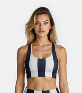 Black and White Striped Sports Bra - Futura Nostalgia Edition