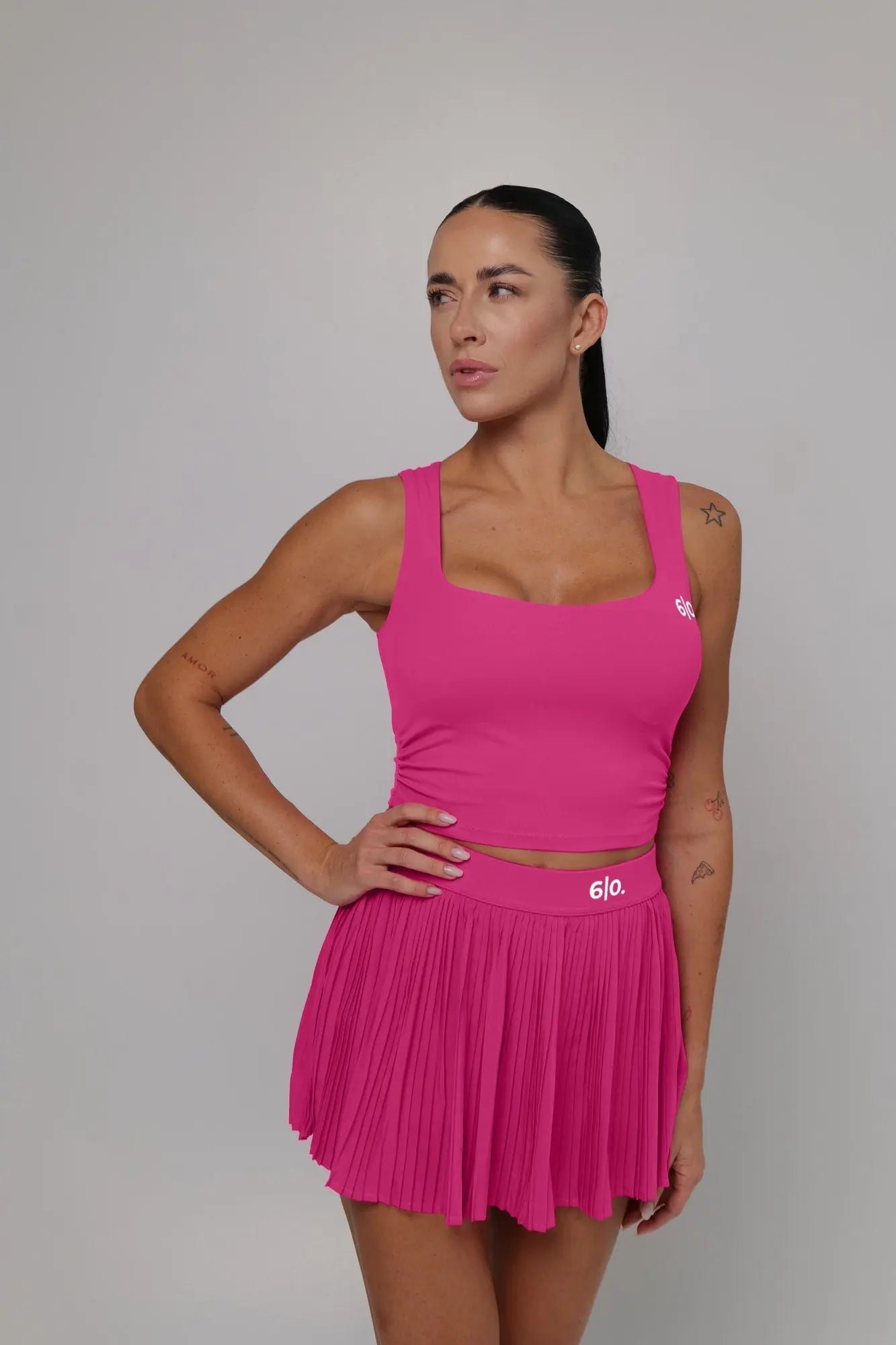 Mid Length Top and Pleated Skirt Set