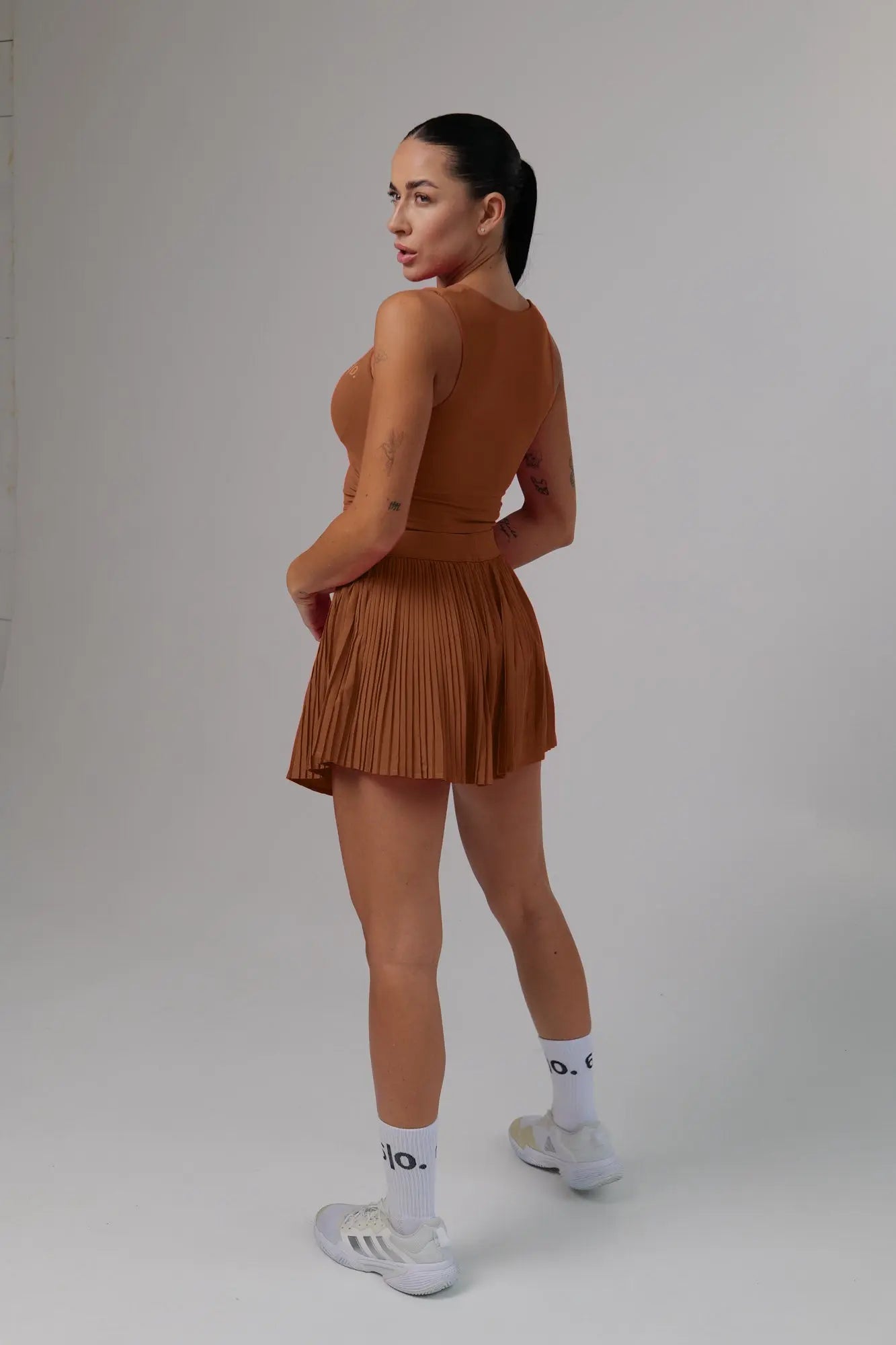 Mid Length Top and Pleated Skirt Set