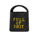 Black Embroidered Bucket Bag