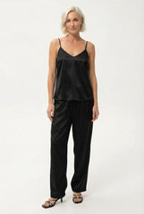 The Lady Silk Pants Crystal Black