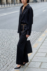 The Lady Silk Pants Crystal Black