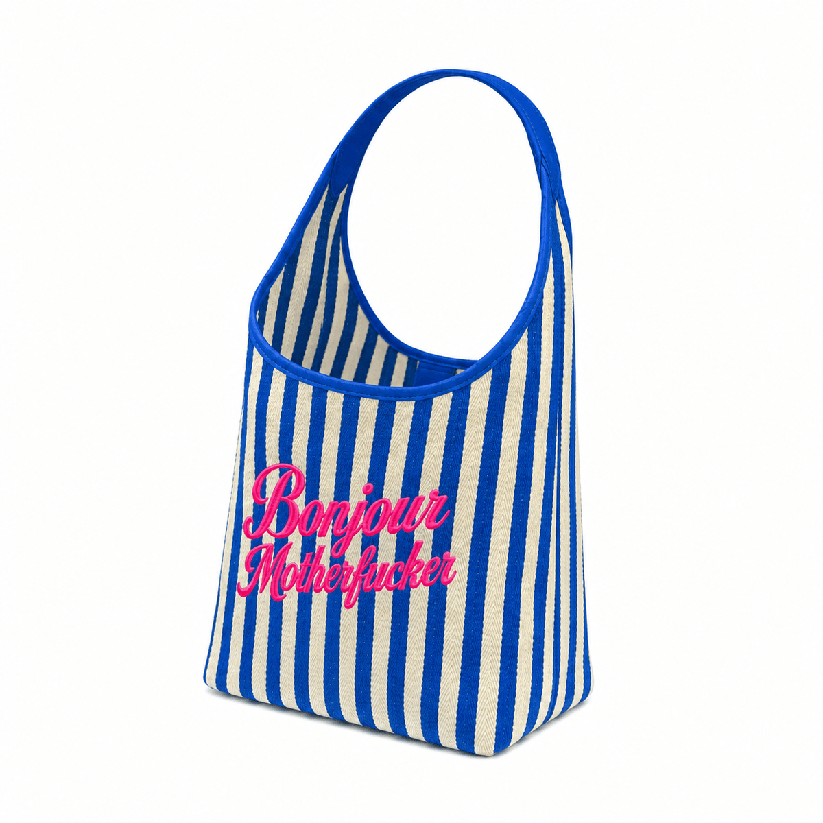 Blue Bonjour Motherfuckers Tote Bag