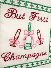 But First Champagne Embroidered Artwork