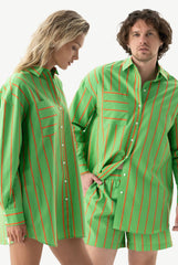 Silk Cotton Shorts Retro Green