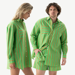 Silk Cotton Shorts Retro Green