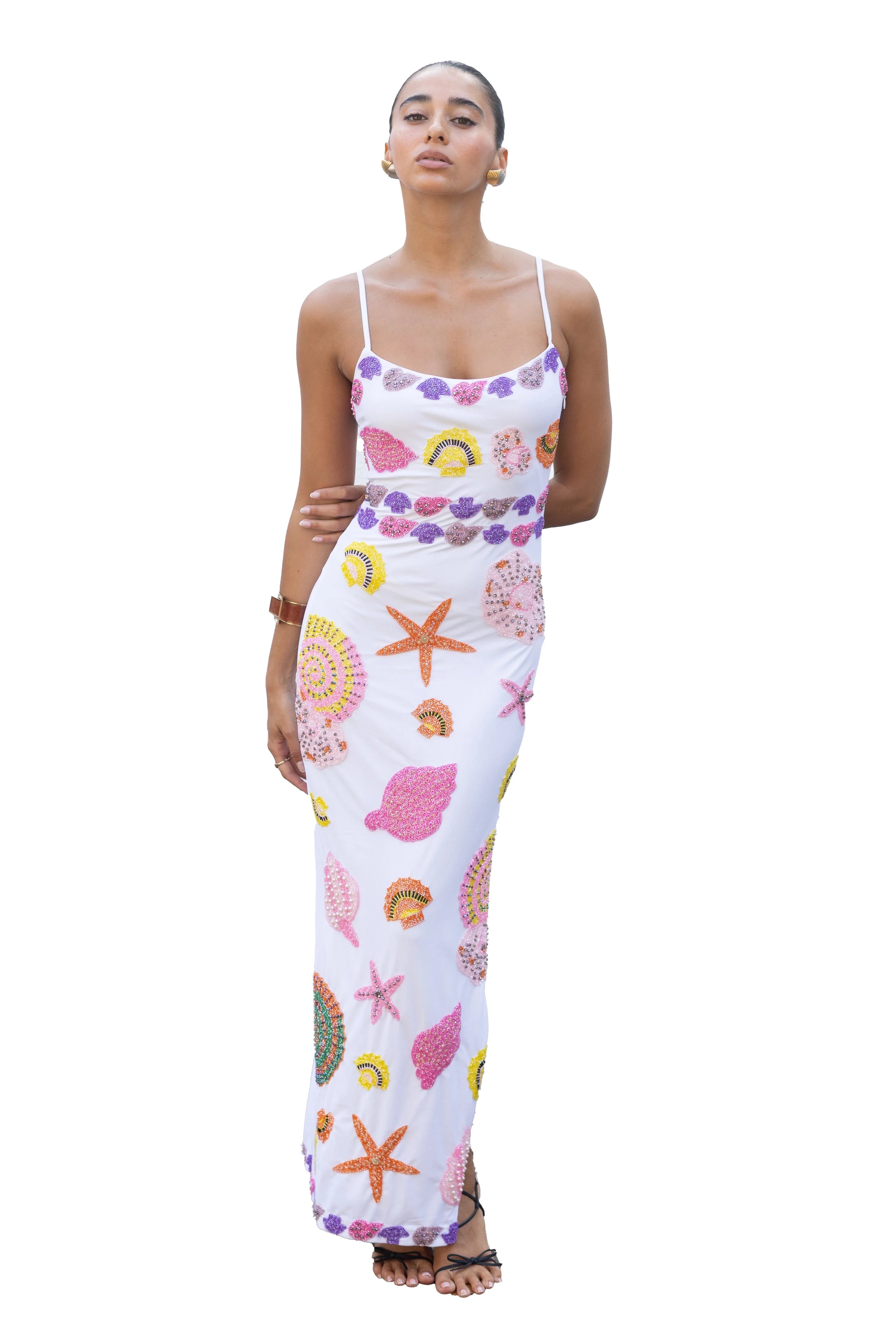 New York Strapped Dress in White