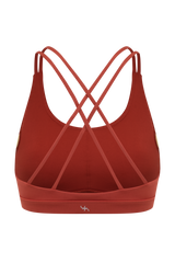 POWERFLOW LIGHT SUPPORT STRAPPY SPORTS BRA BURNT ORANGE