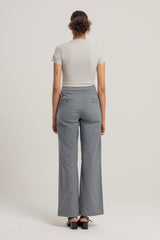 SLIM FIT CROP TEE - LIGHT GREY