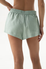 Linen Spirit Shorts Sage Green