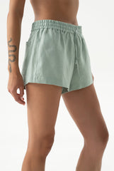 Linen Spirit Shorts Sage Green