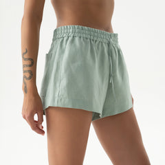 Linen Spirit Shorts Sage Green