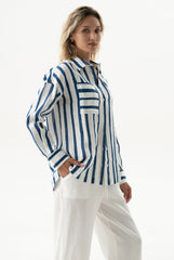 Linen Spirit Shirt Nautical Print